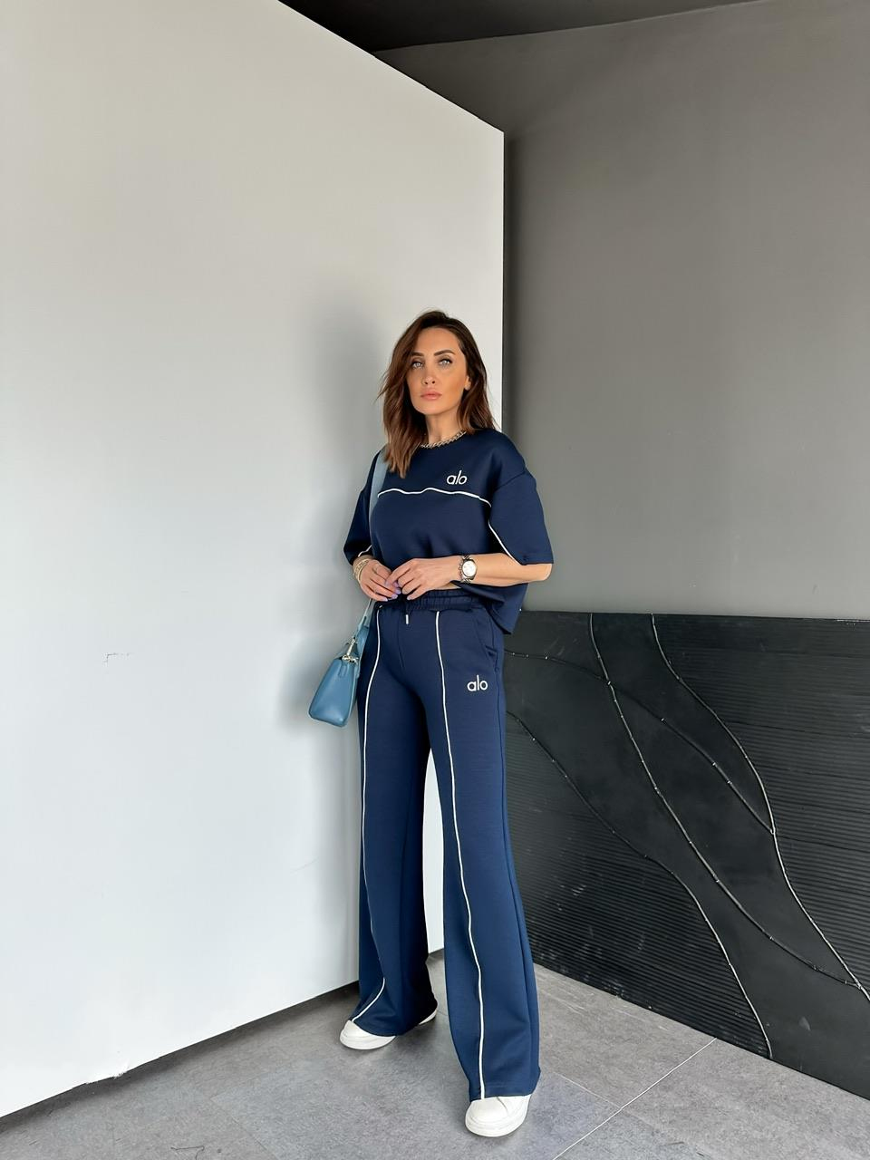 Lacivert Biyeli Modal Spor Takım