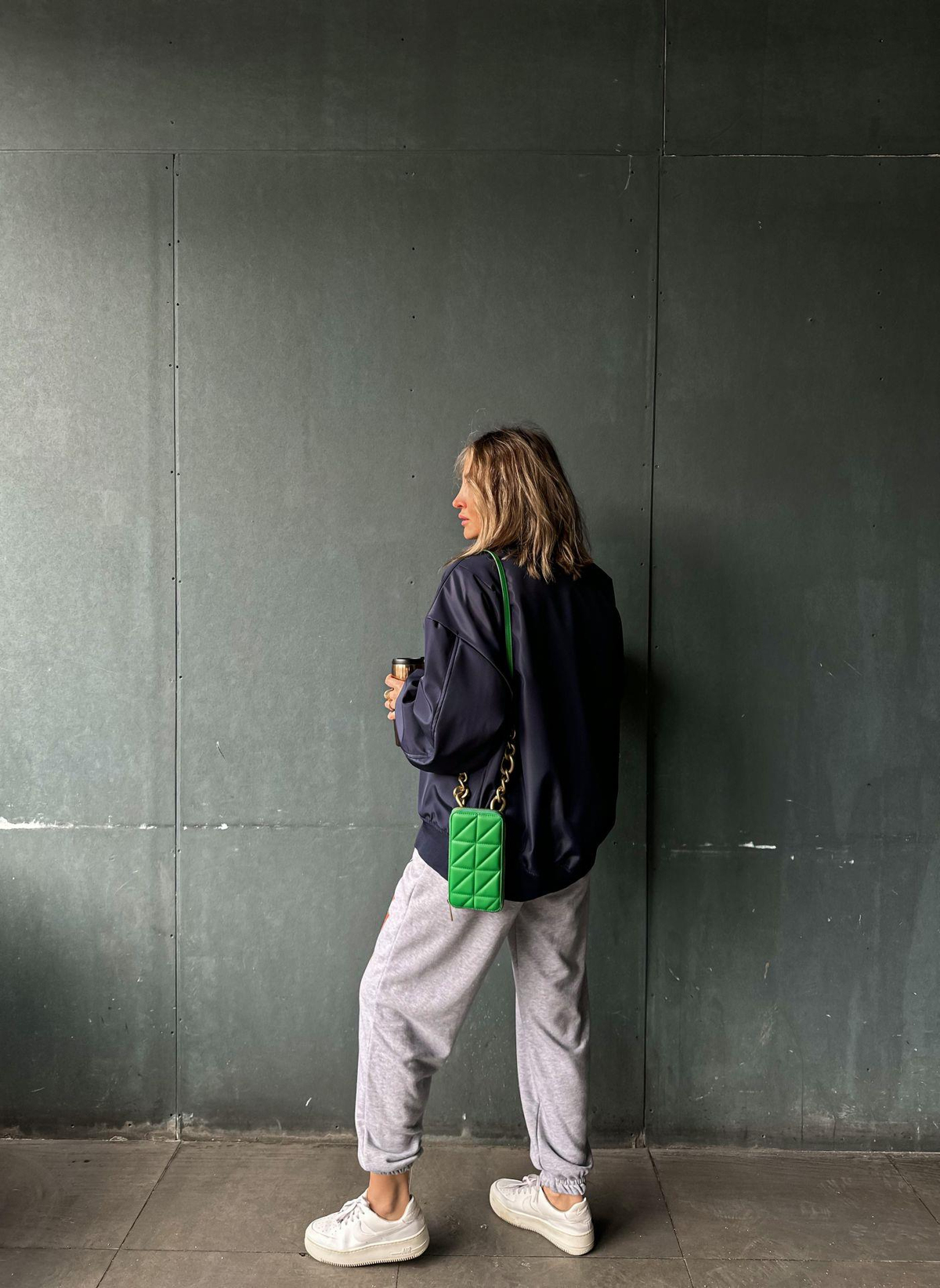 Lacivert Cepli Bomber Ceket