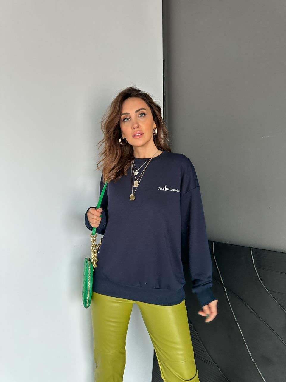 Lacivert Polo Basic Sweatshirt