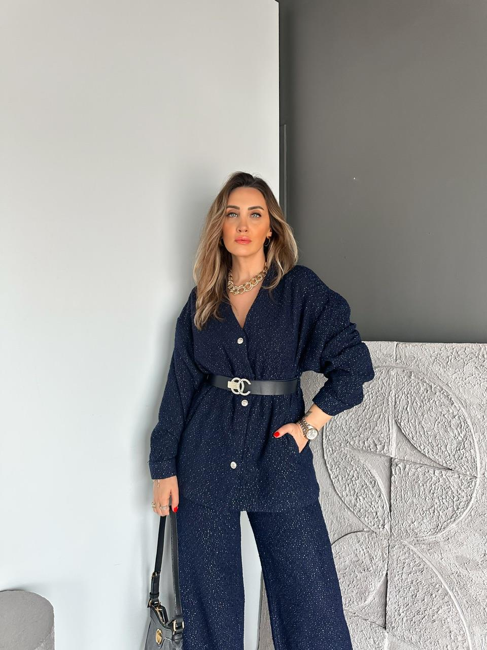 Lacivert Simli Marka Model Tüvit Takım