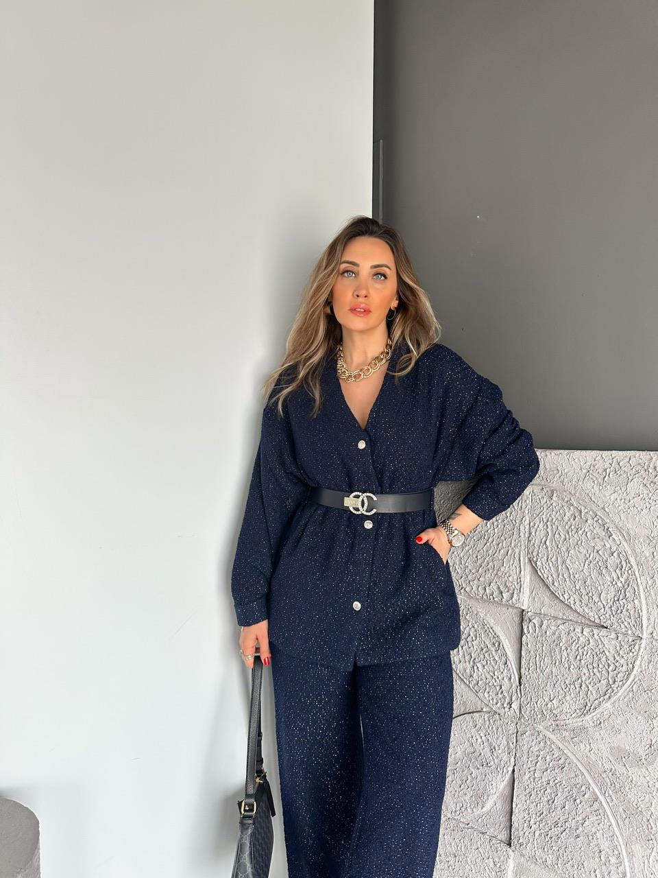 Lacivert Simli Marka Model Tüvit Takım