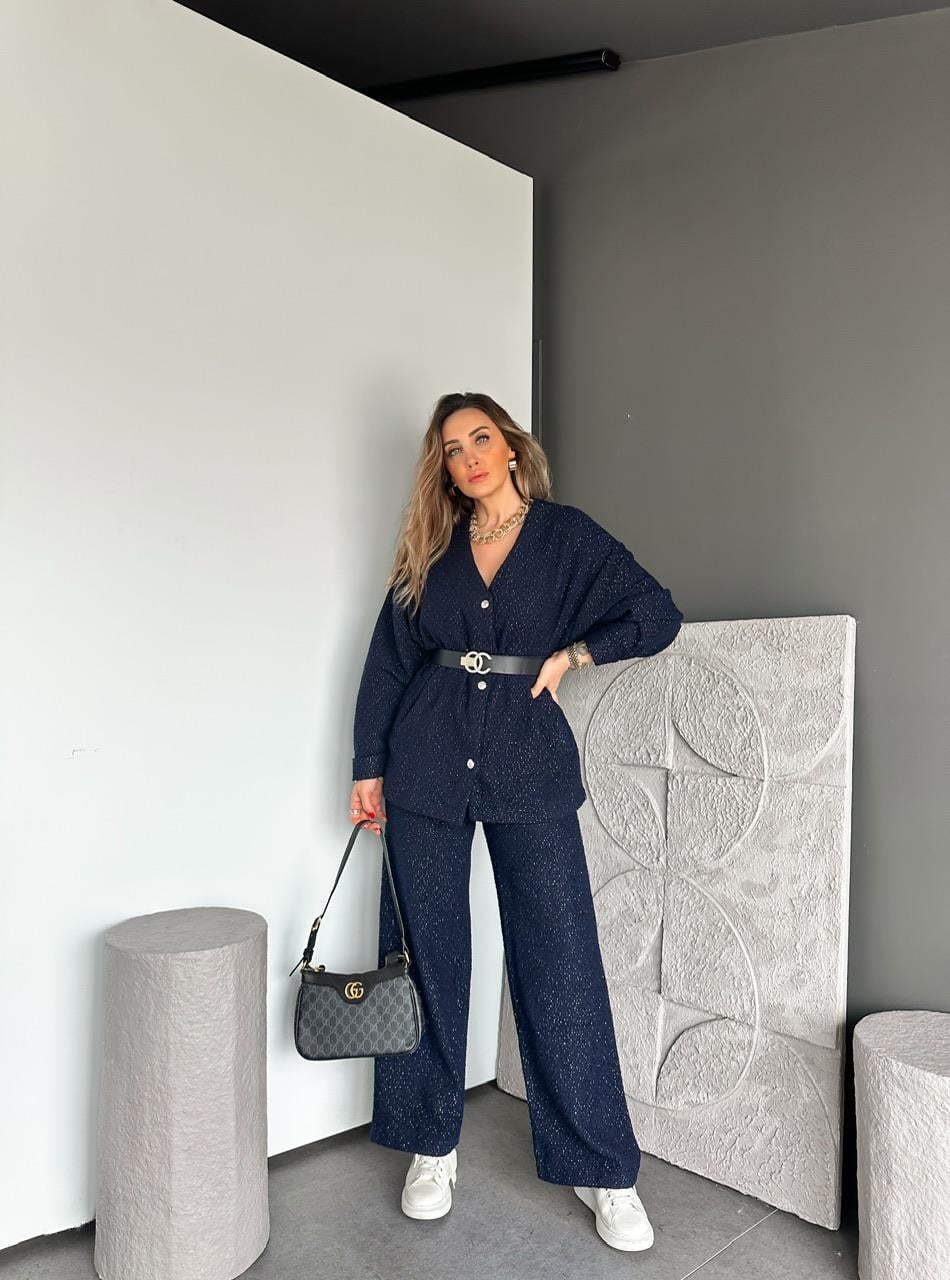 Lacivert Simli Marka Model Tüvit Takım