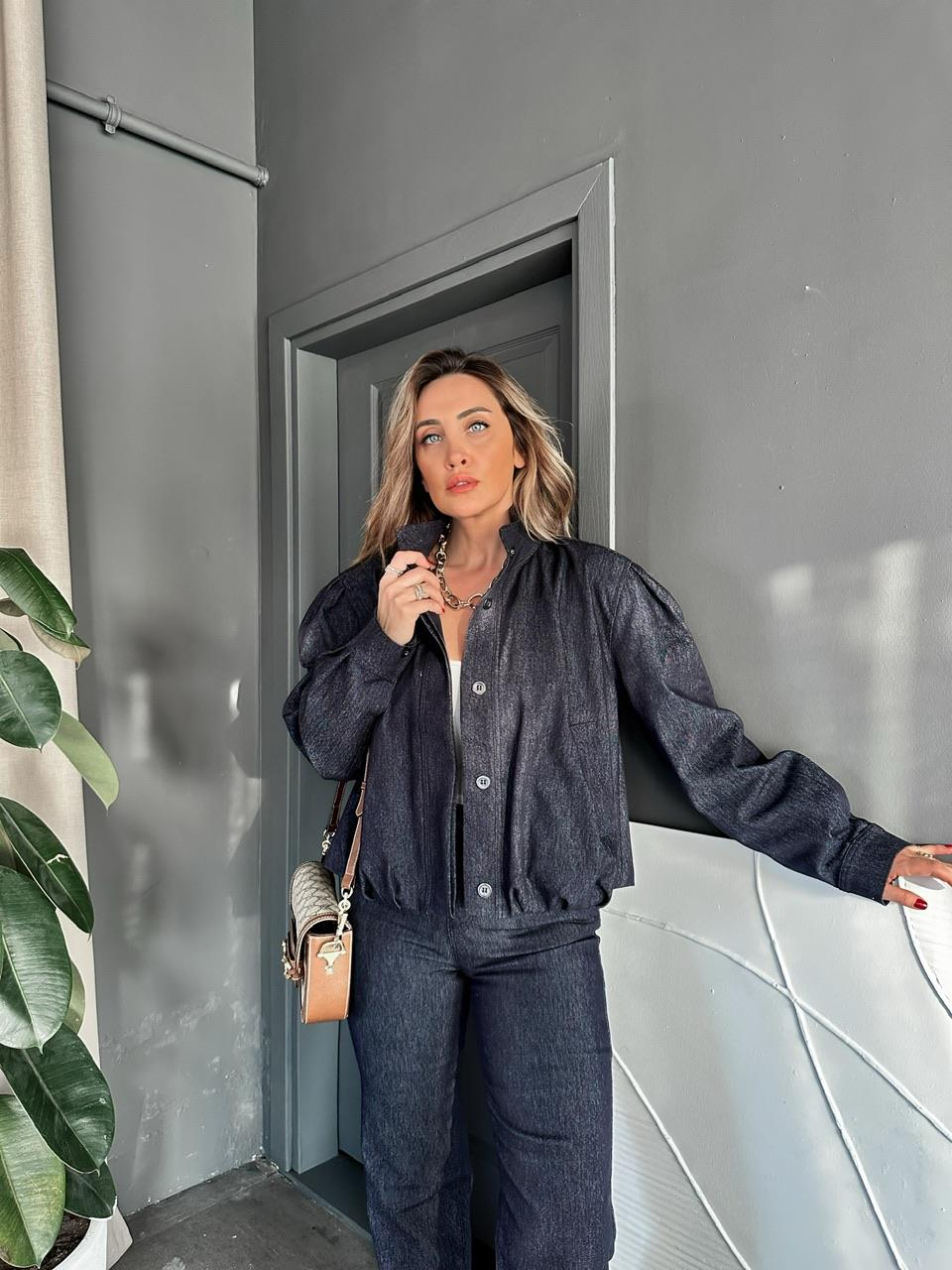 Mavi Bomber Ceket Pantolon 