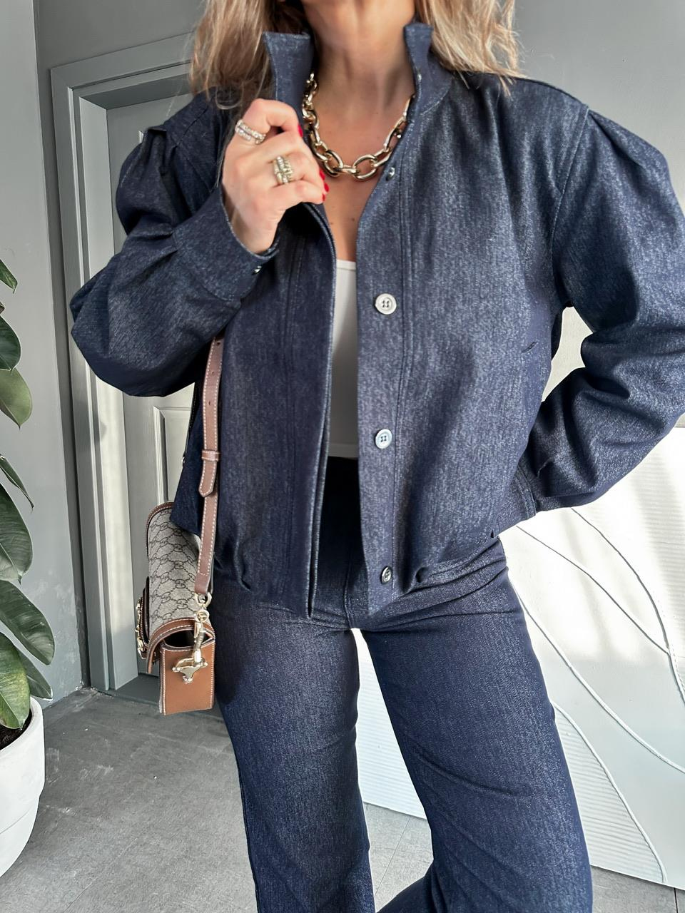 Mavi Bomber Ceket Pantolon 