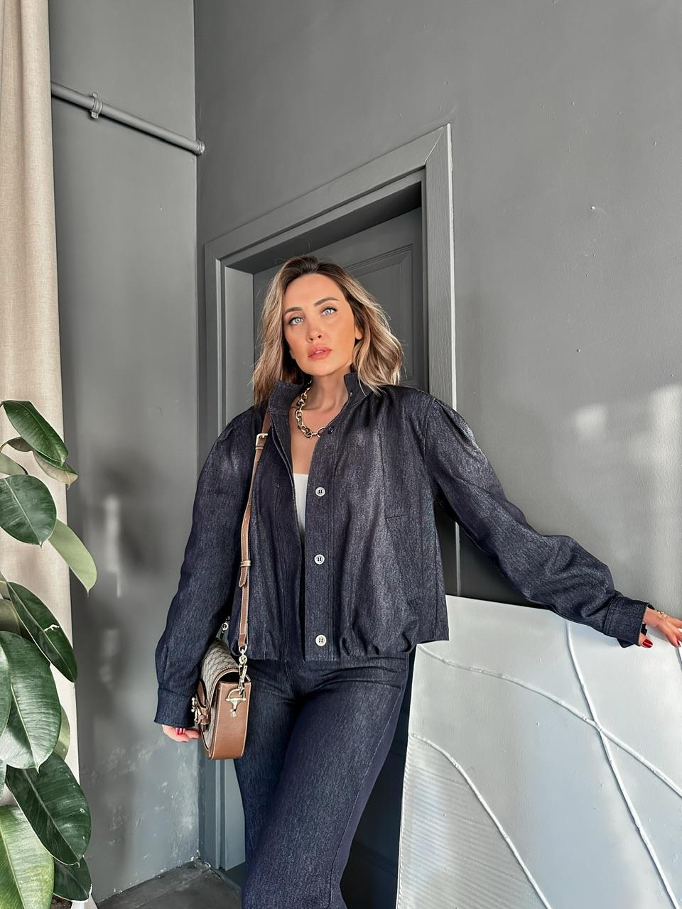 Mavi Bomber Ceket Pantolon 