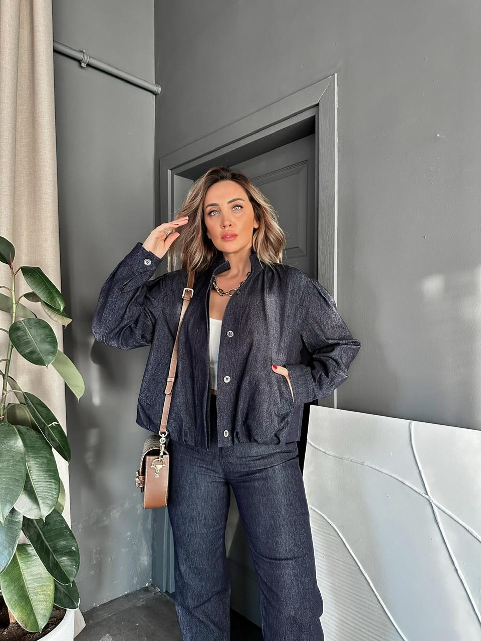 Mavi Bomber Ceket Pantolon 