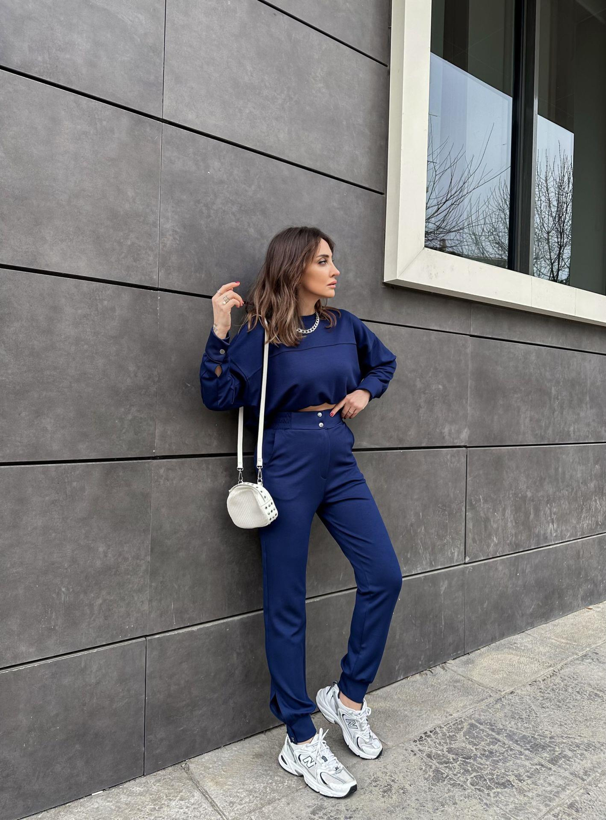 Mavi Çıtçıtlı Modal Takım