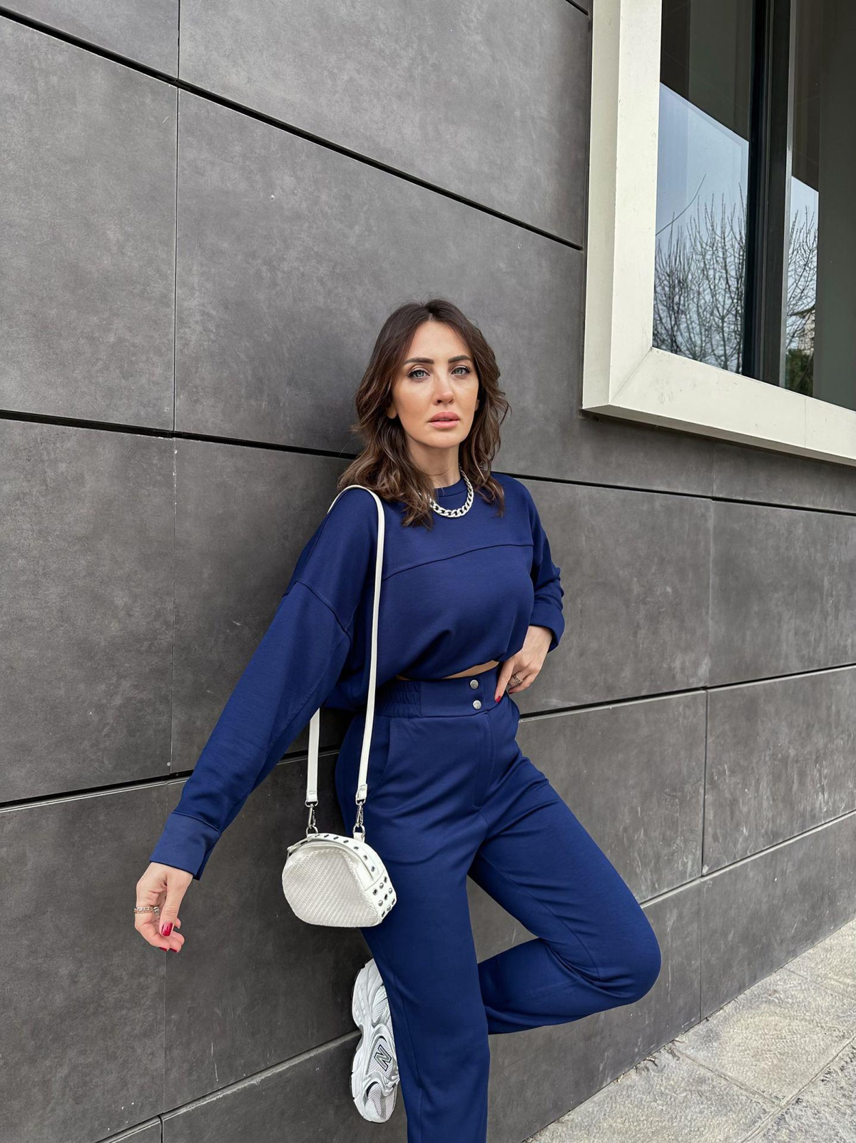 Mavi Çıtçıtlı Modal Takım