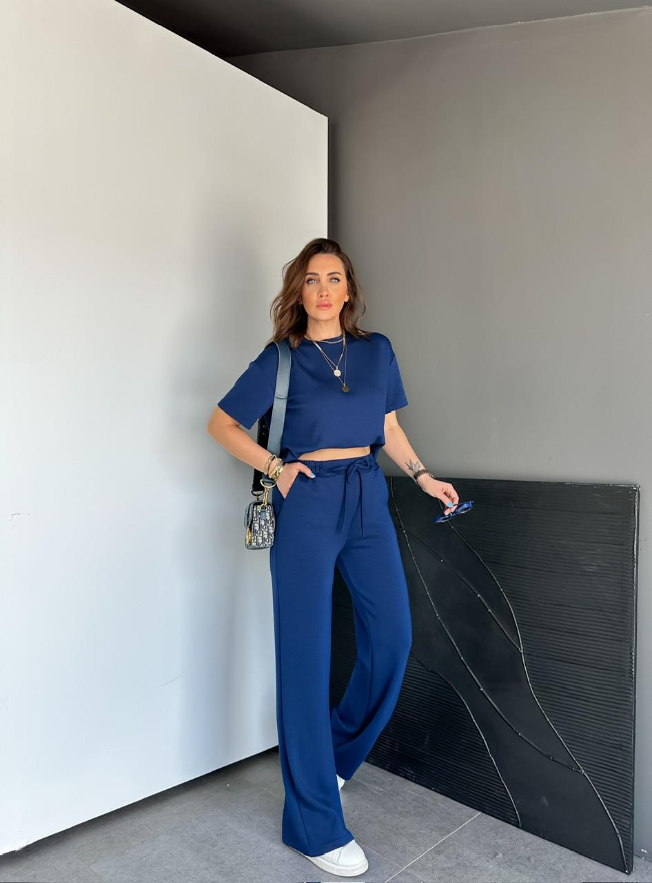 Mavi Kısa Kollu Basic Modal Takım