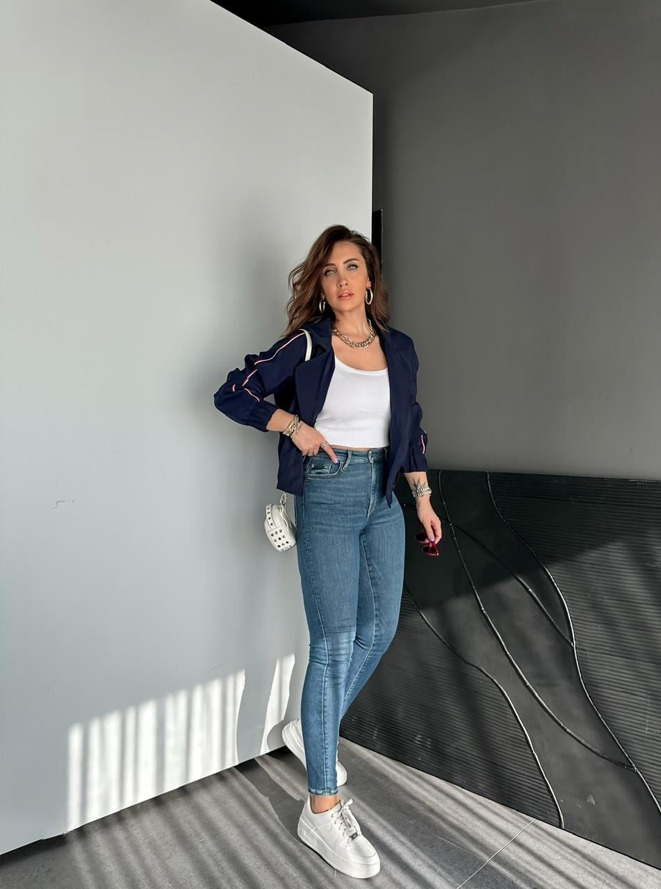 Mavi Taşlanmış Likralı Orijinal Jean