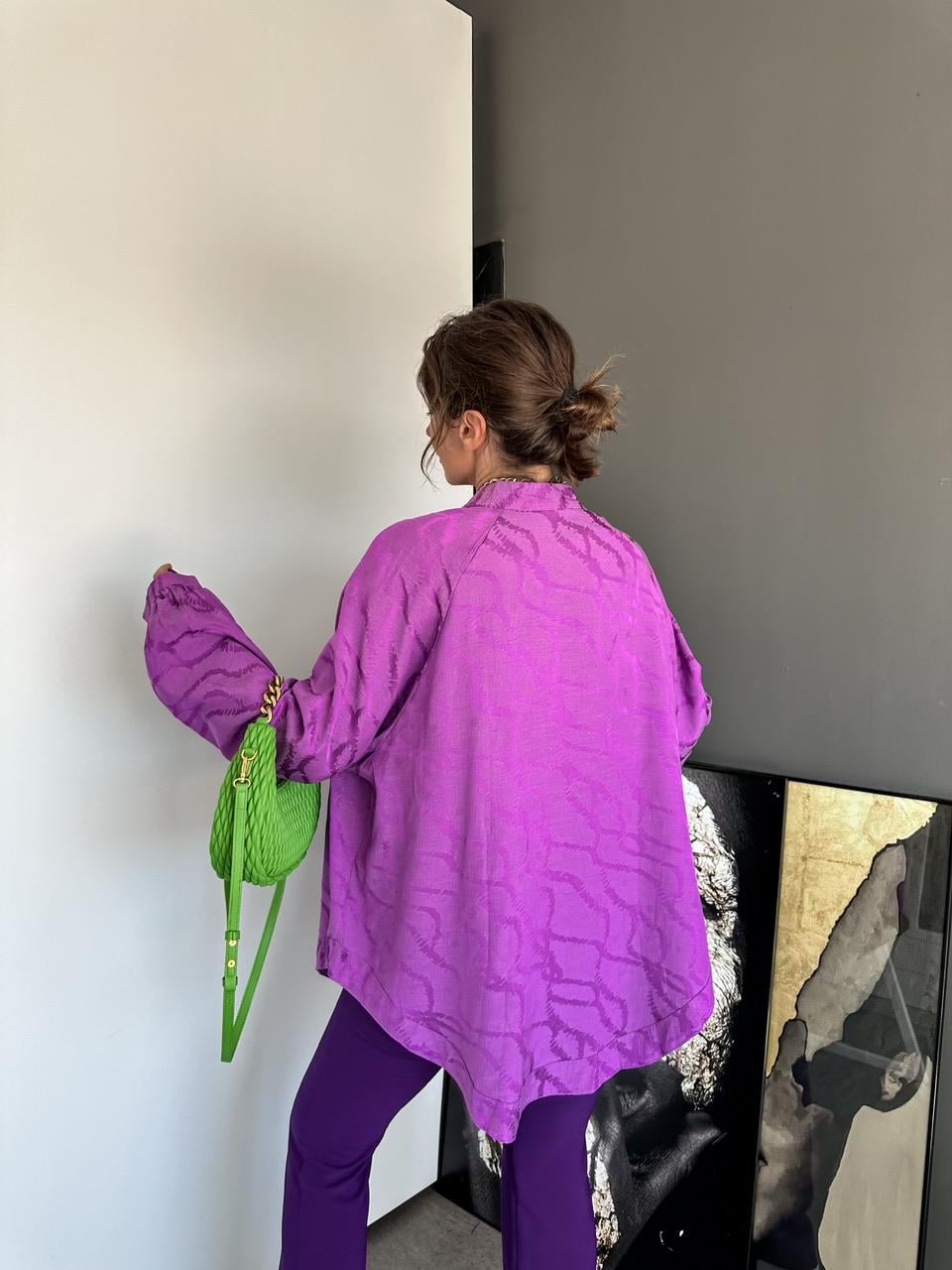 Mor Desenli Kimono