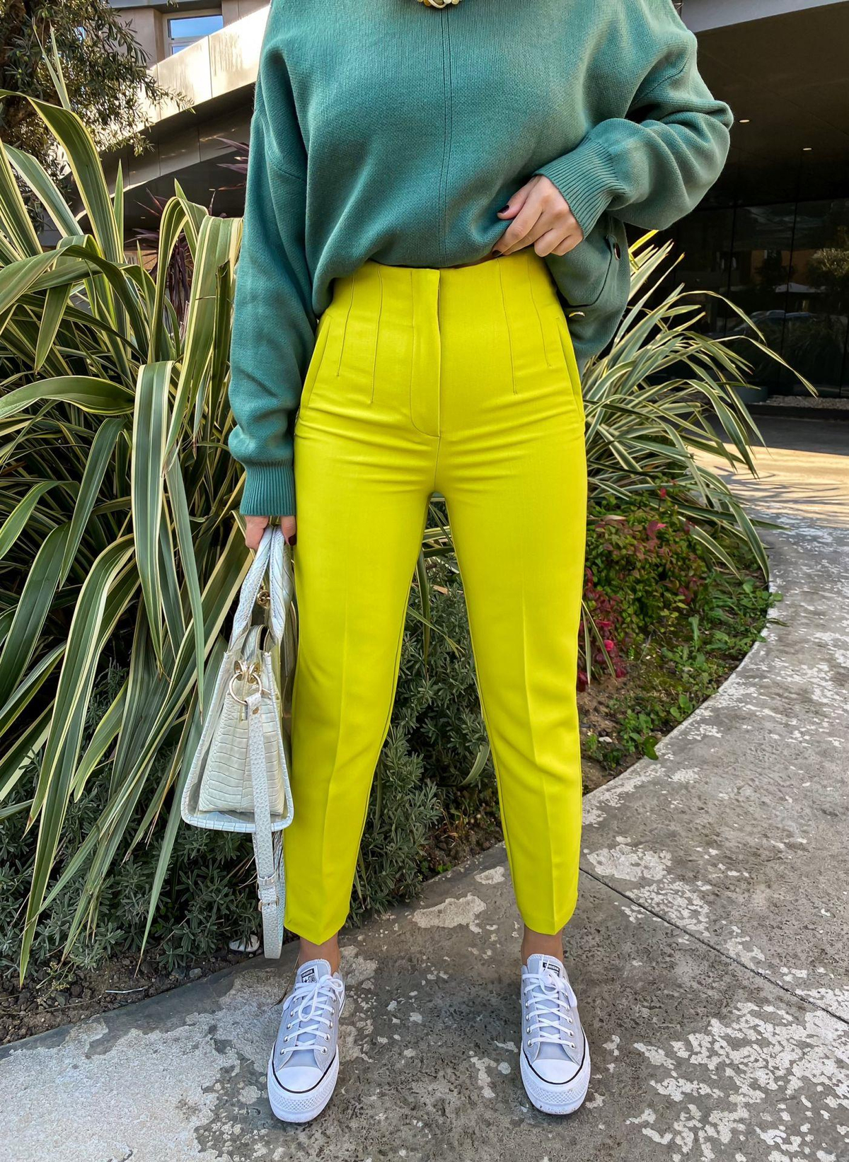 Neon Yeşil Filetolu Pantolon