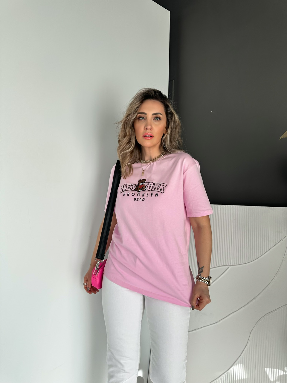 Pembe Ayıcıklı New York Tshirt