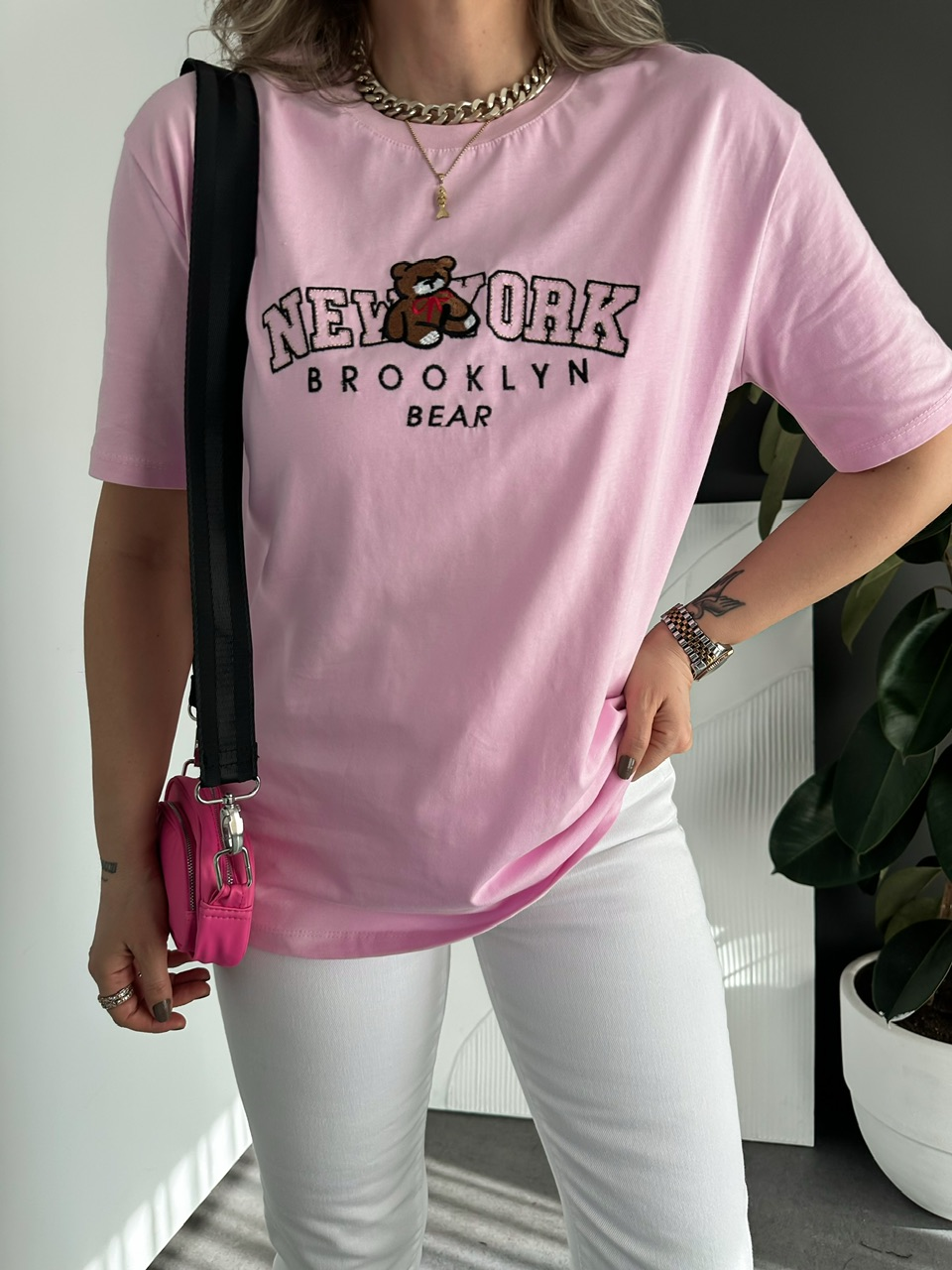 Pembe Ayıcıklı New York Tshirt