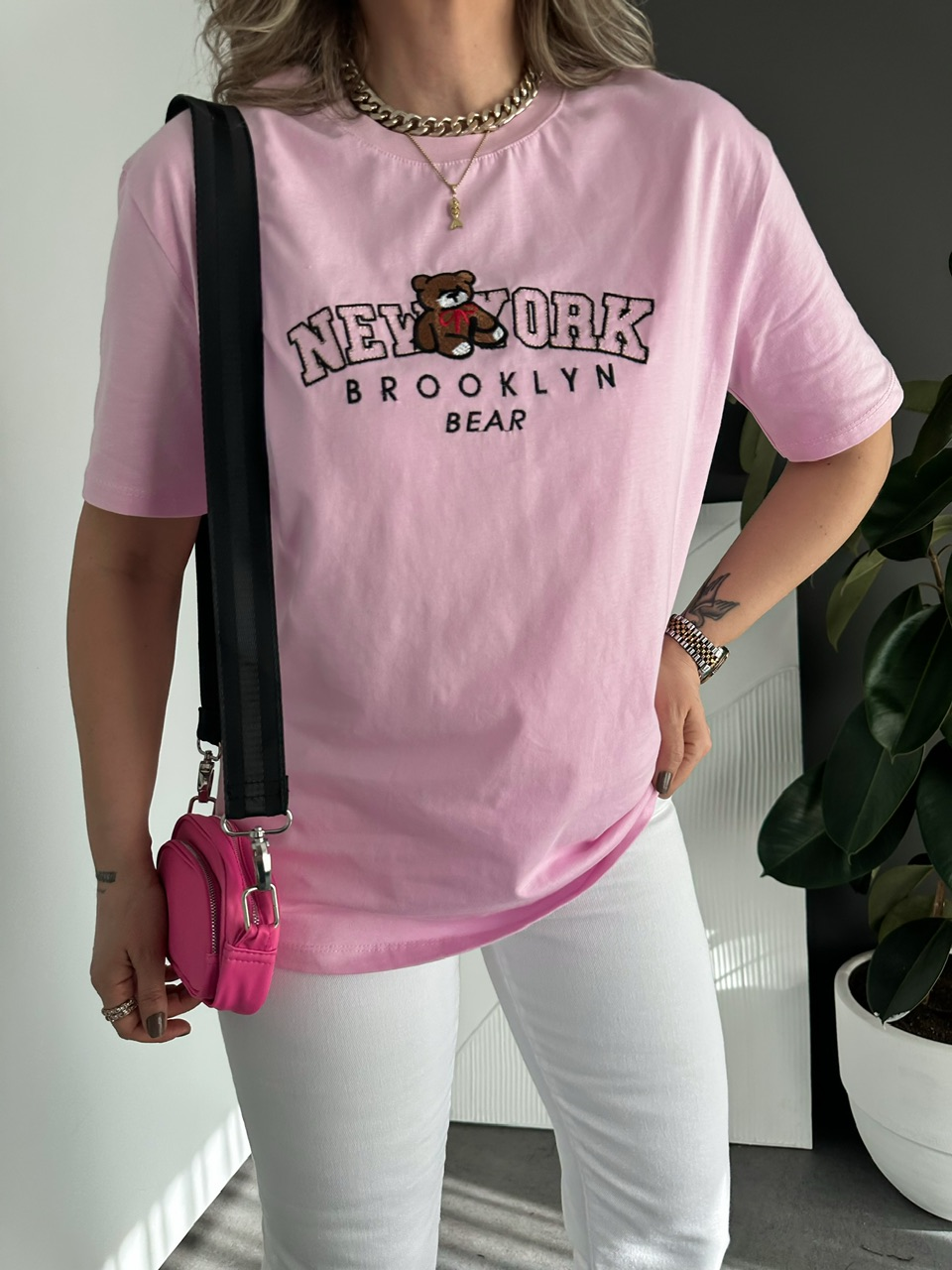 Pembe Ayıcıklı New York Tshirt