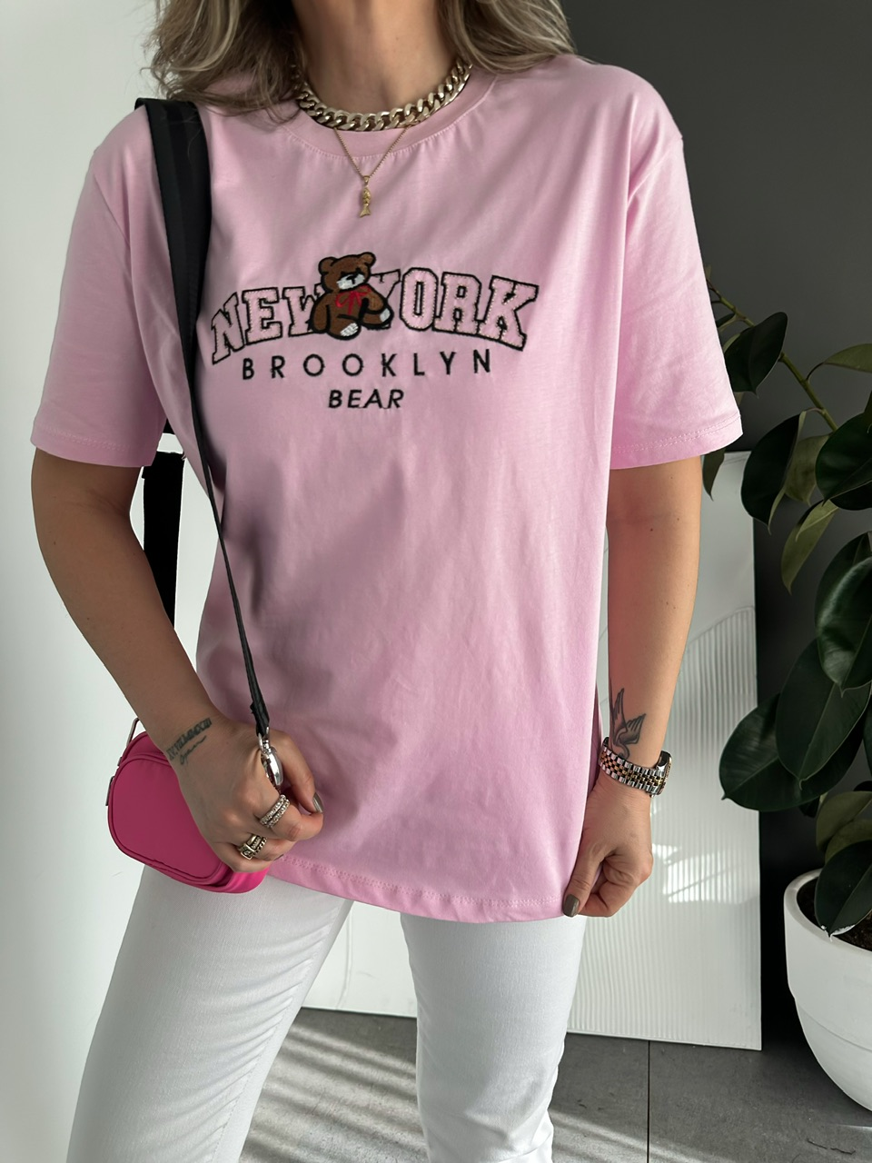 Pembe Ayıcıklı New York Tshirt
