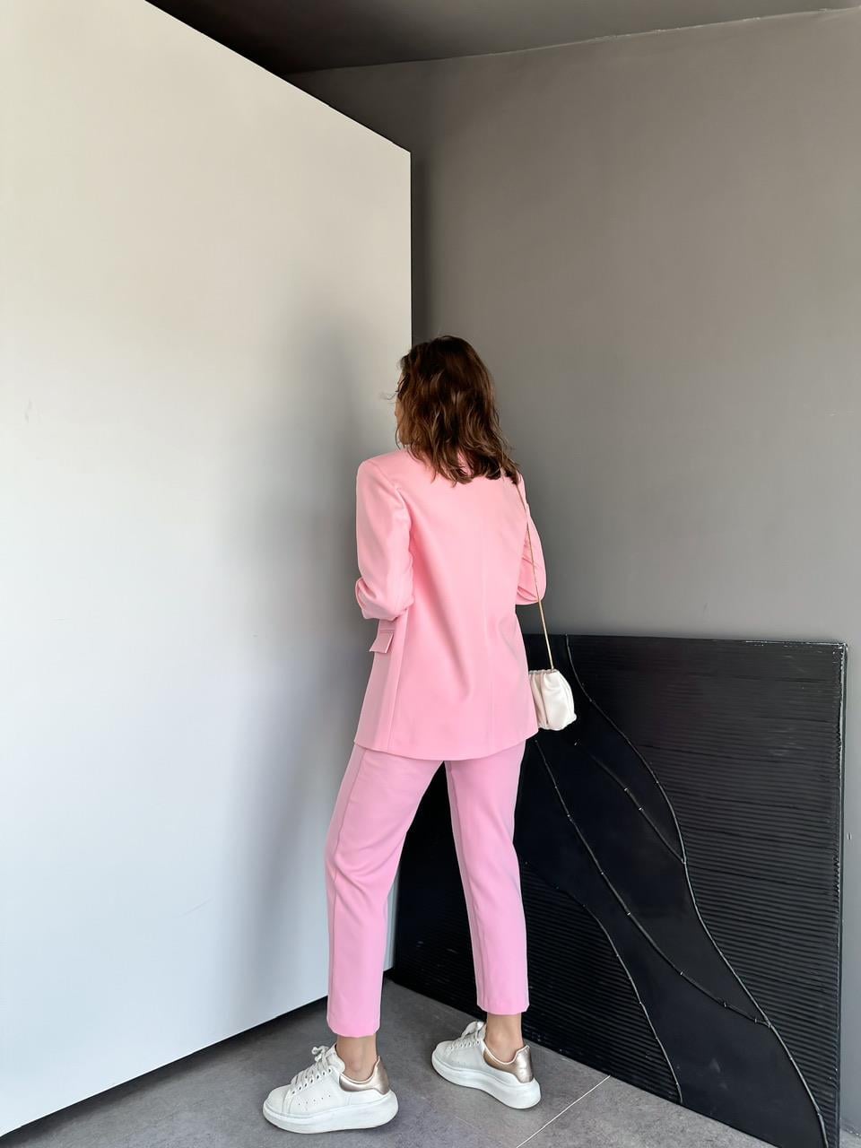 Pembe Ceket Pantolon Klasik Takım