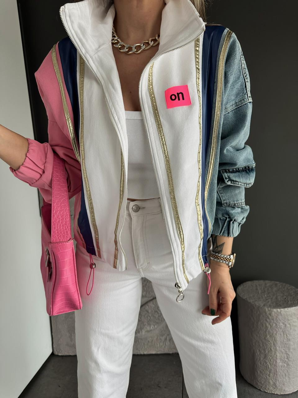 Pembe Gold Biyeli Tasarım Ceket