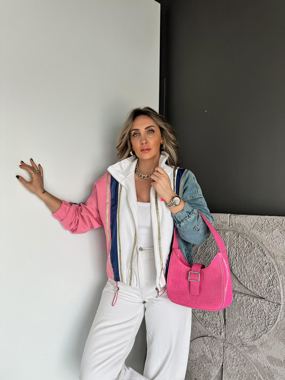 Pembe Gold Biyeli Tasarım Ceket