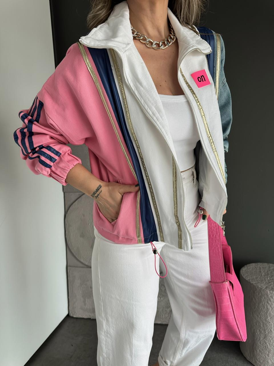 Pembe Gold Biyeli Tasarım Ceket