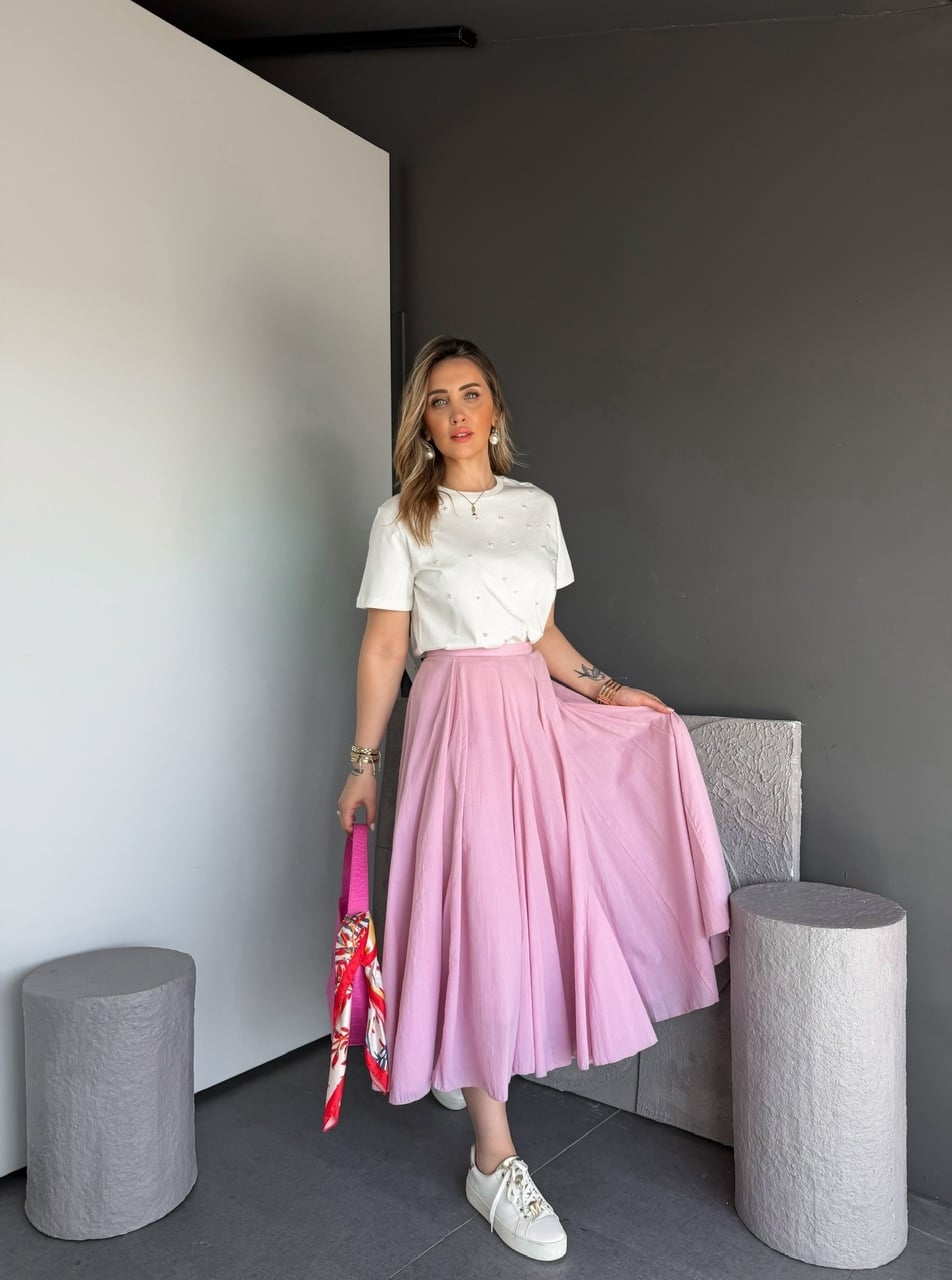 Pembe Orijinal Marka Kloş Etek