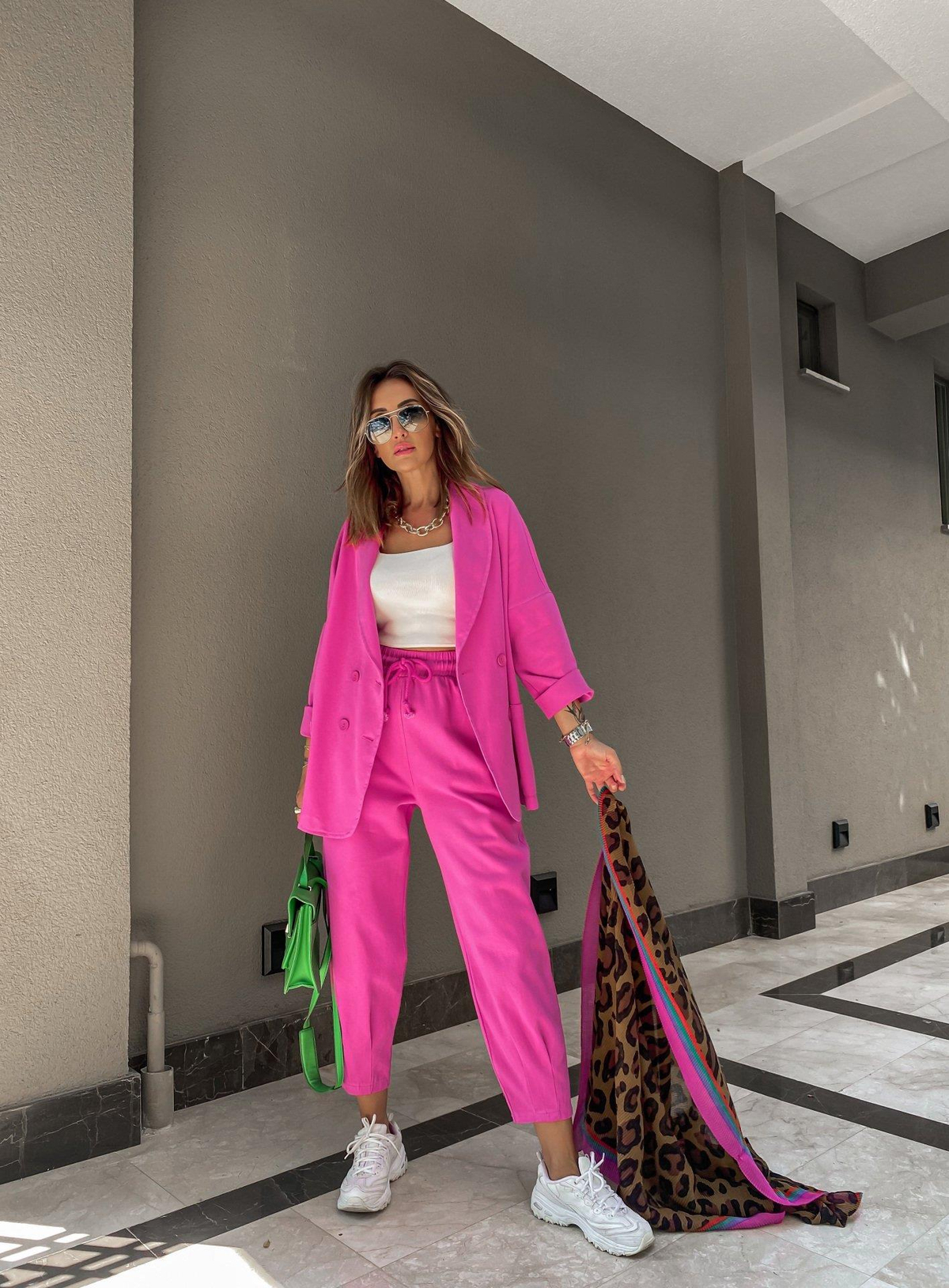 Pembe Pensli Gabardin Pantolon
