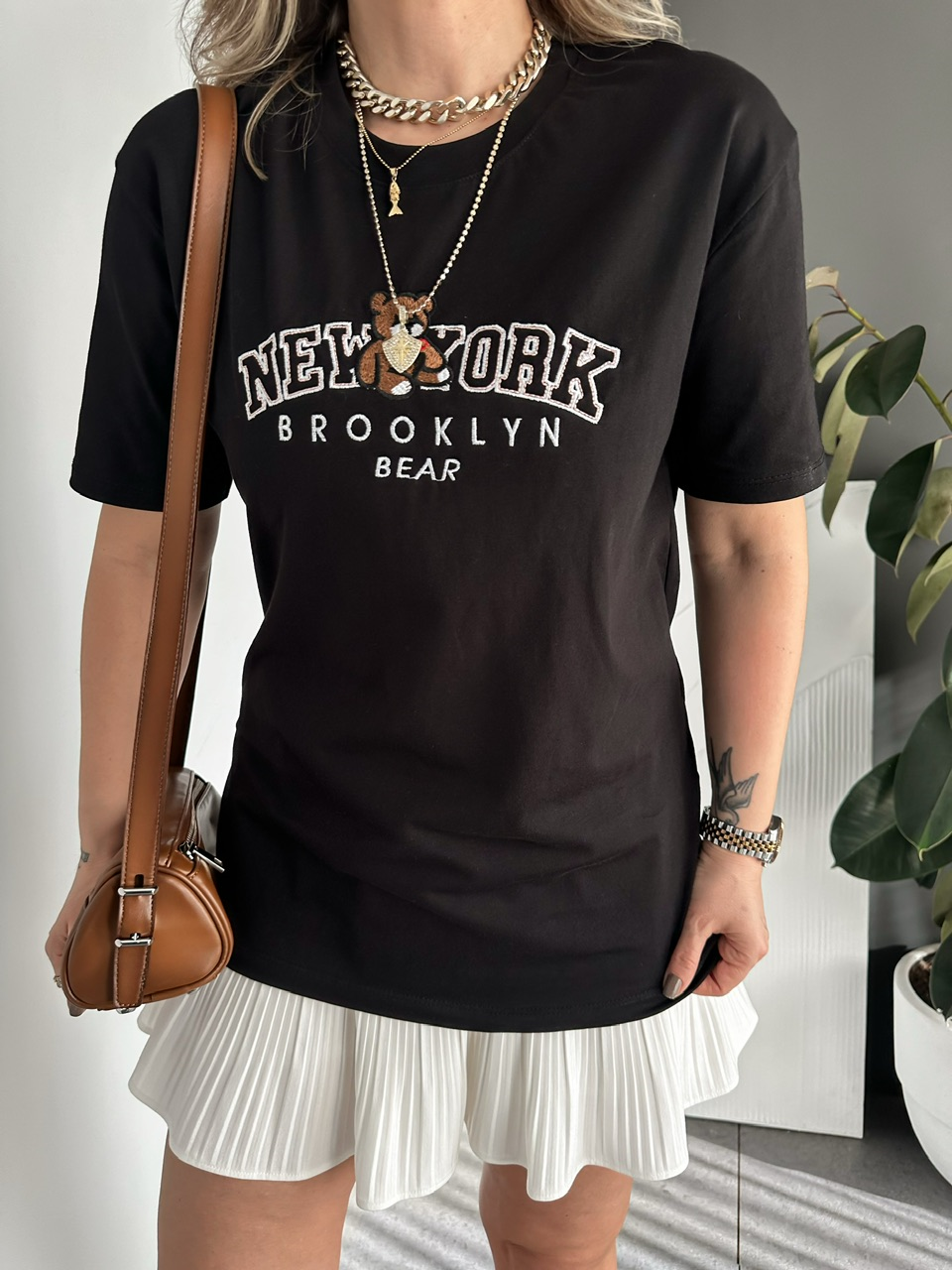 Siyah Ayıcıklı New York Tshirt