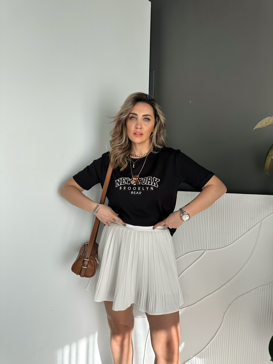 Siyah Ayıcıklı New York Tshirt