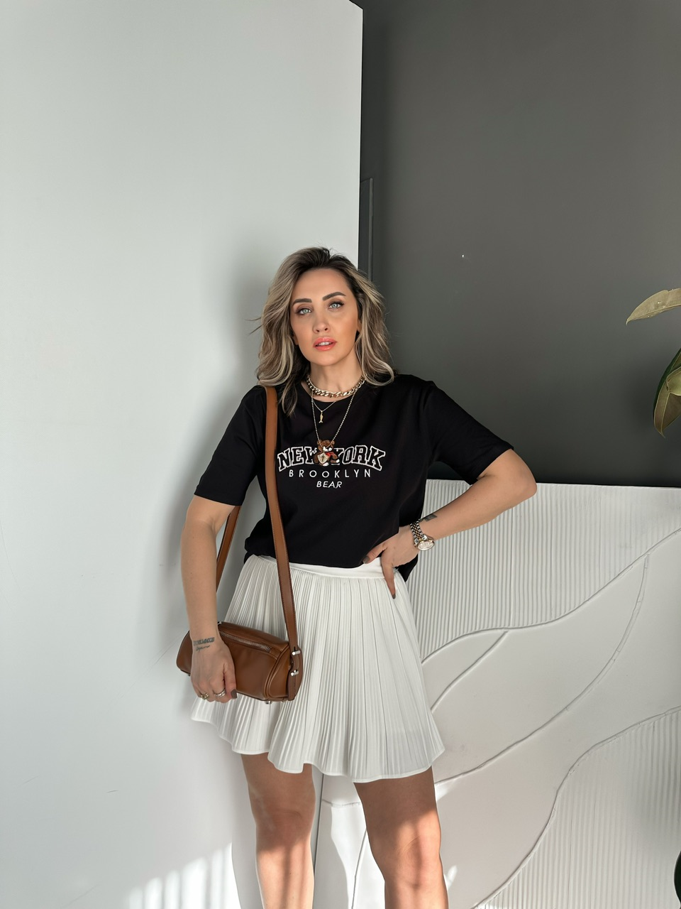 Siyah Ayıcıklı New York Tshirt