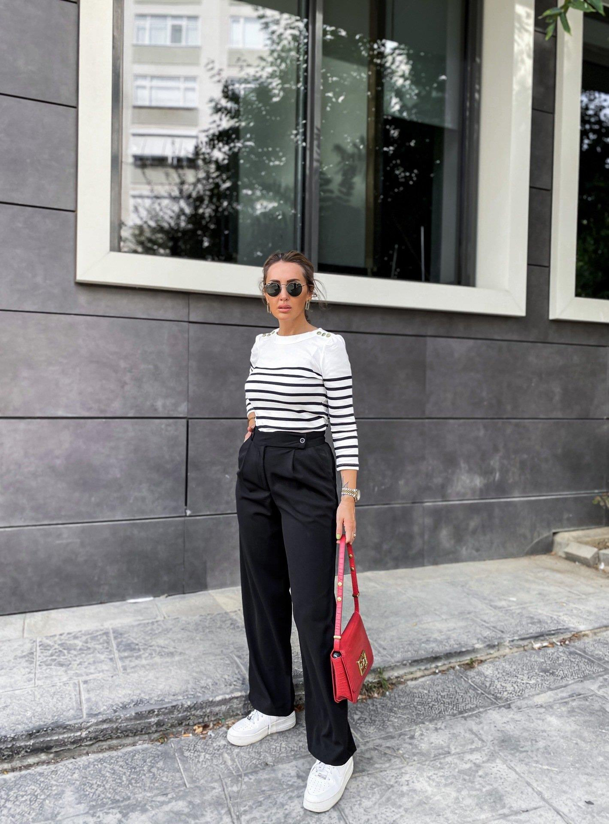 Siyah Basic Palazzo Pantolon