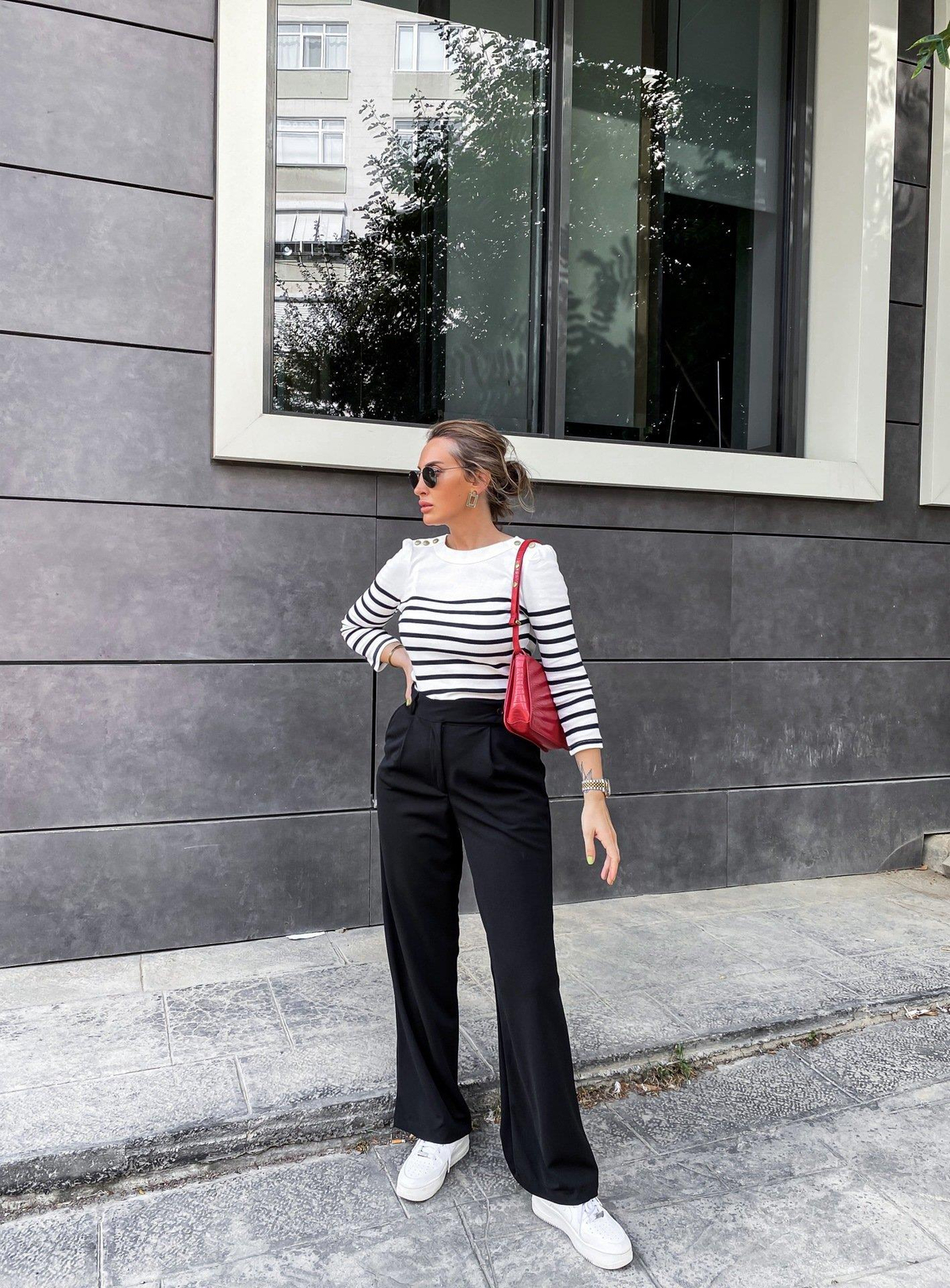 Siyah Basic Palazzo Pantolon
