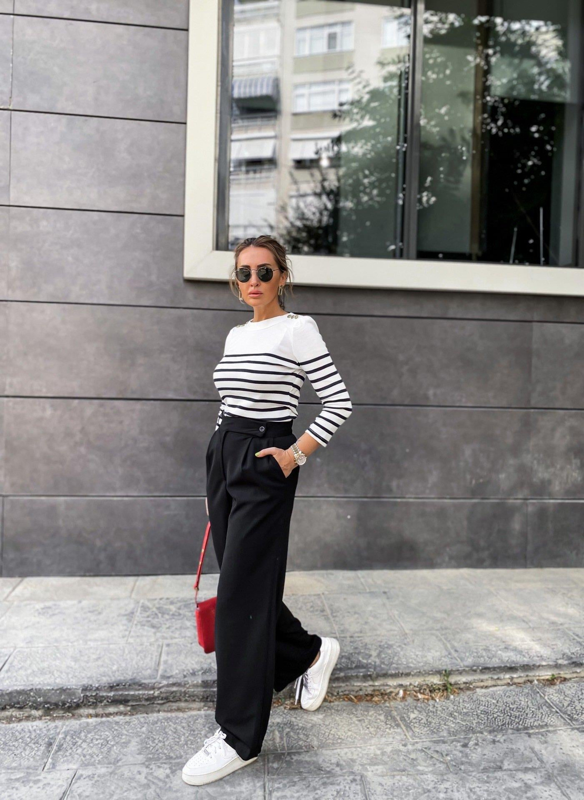 Siyah Basic Palazzo Pantolon