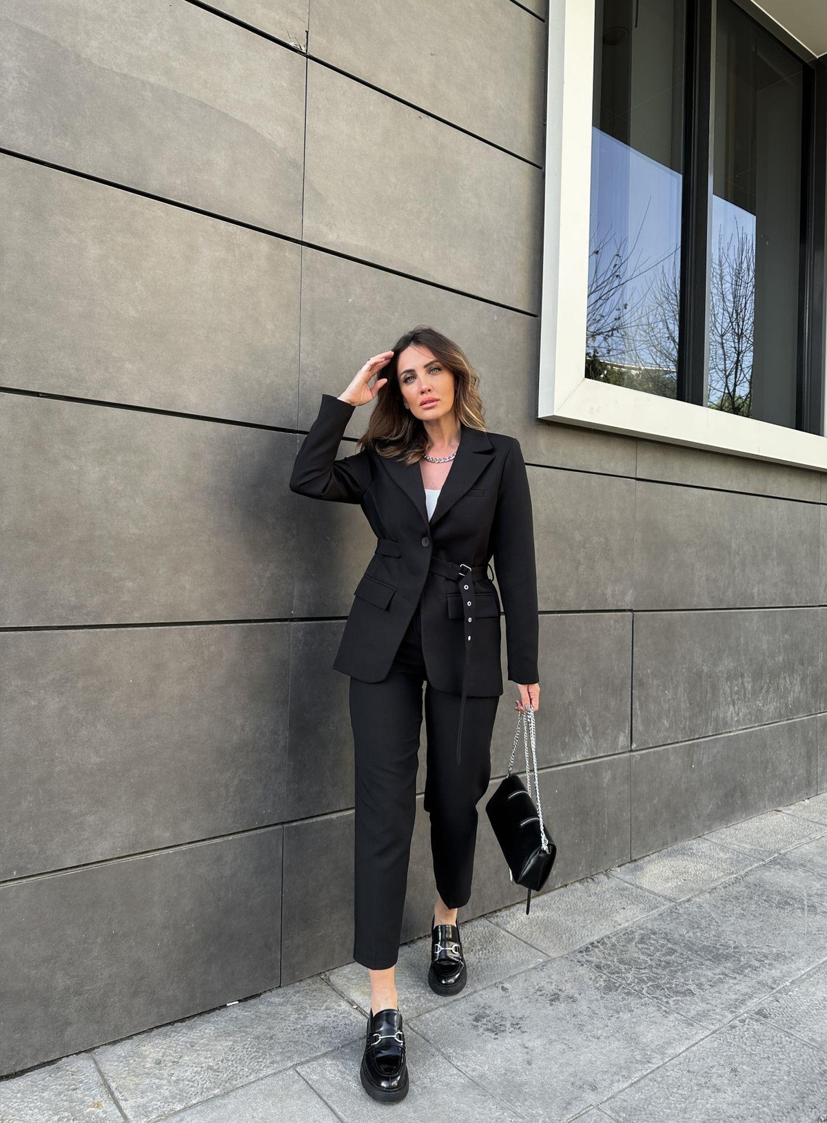 Siyah Beli Kemerli Takım