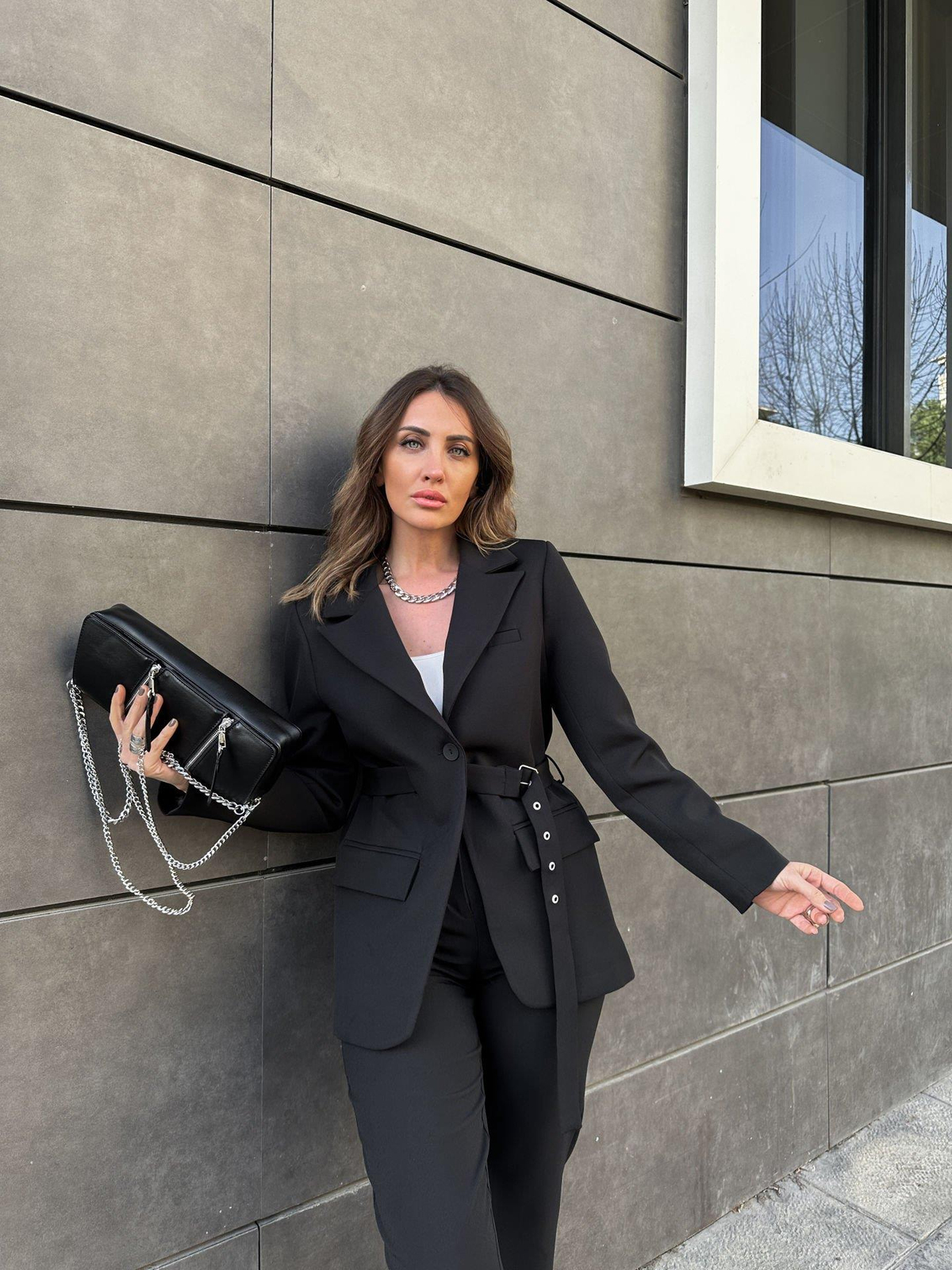 Siyah Beli Kemerli Takım