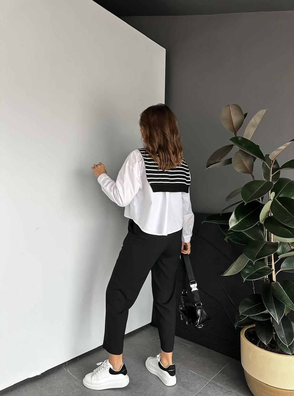 Siyah Cepli Basic Kumaş Pantolon