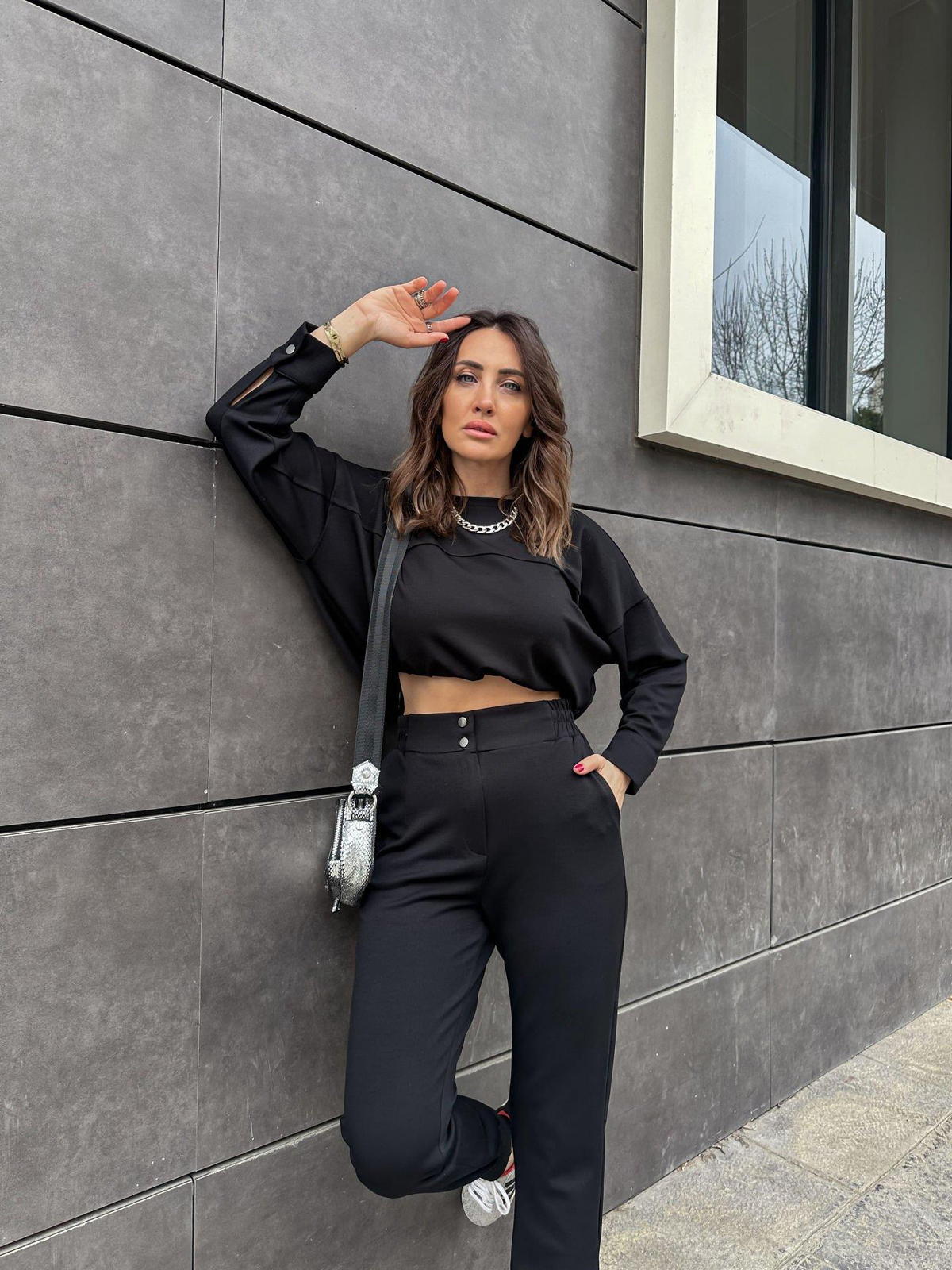 Siyah Çıtçıtlı Modal Takım