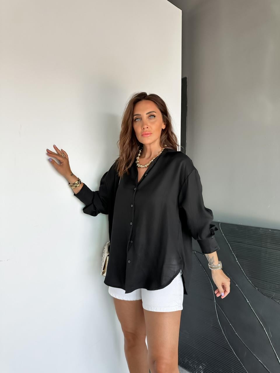 Siyah Modal Salaş Gömlek
