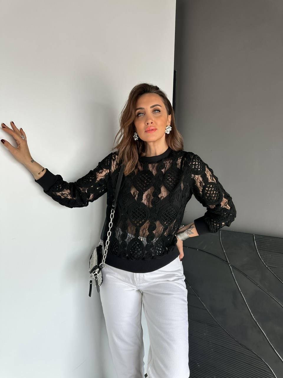 Siyah Örme Edition Bluz 