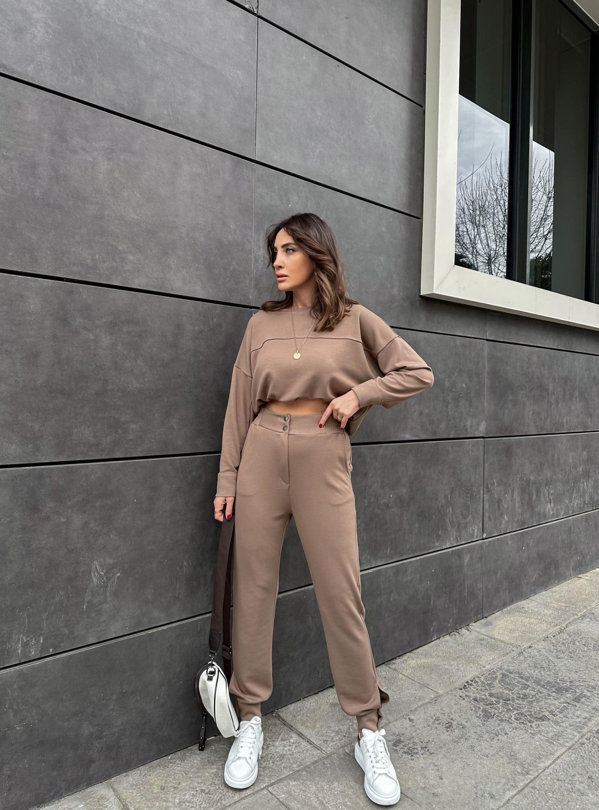 Sütlü Kahve Çıtçıtlı Modal Takım