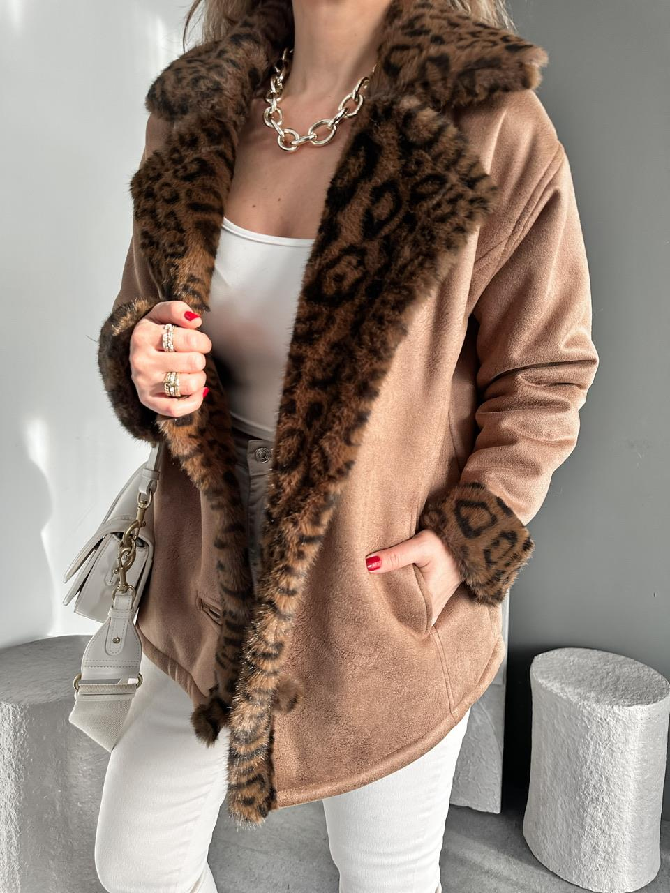 Taba Leopar Kürklü Mont