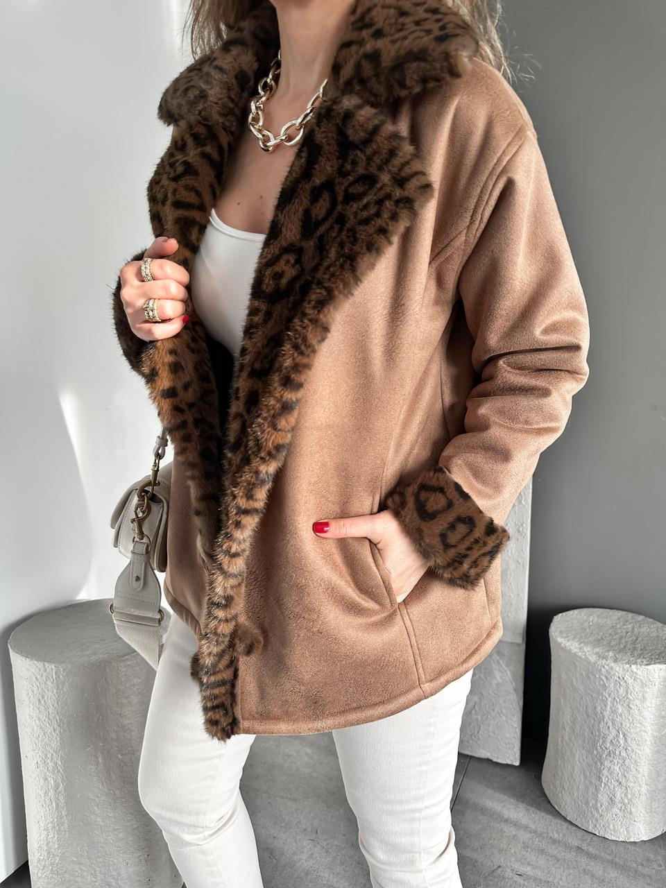 Taba Leopar Kürklü Mont
