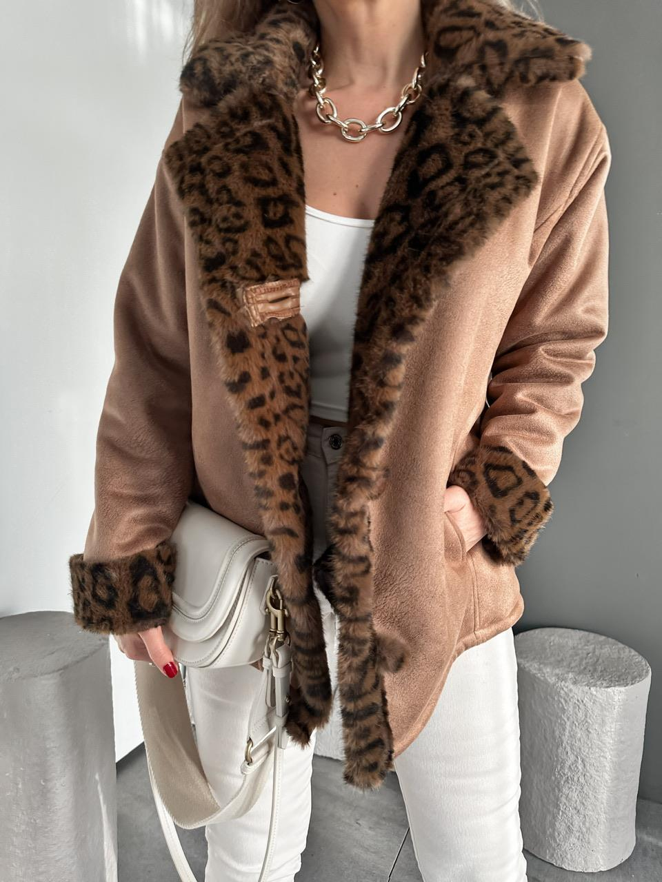 Taba Leopar Kürklü Mont