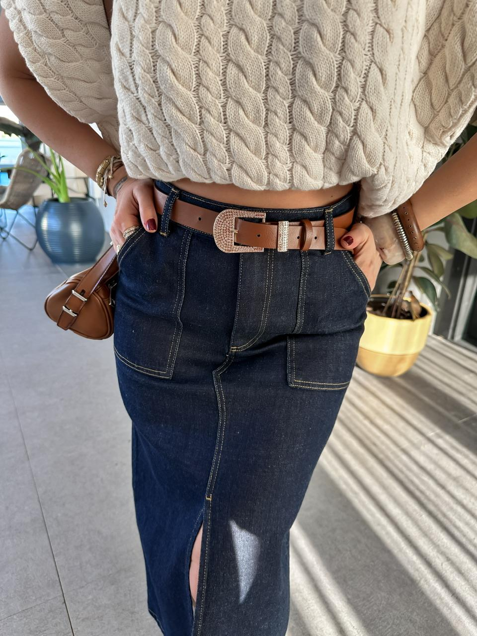 Taba Taşlı Tokalı Kemer
