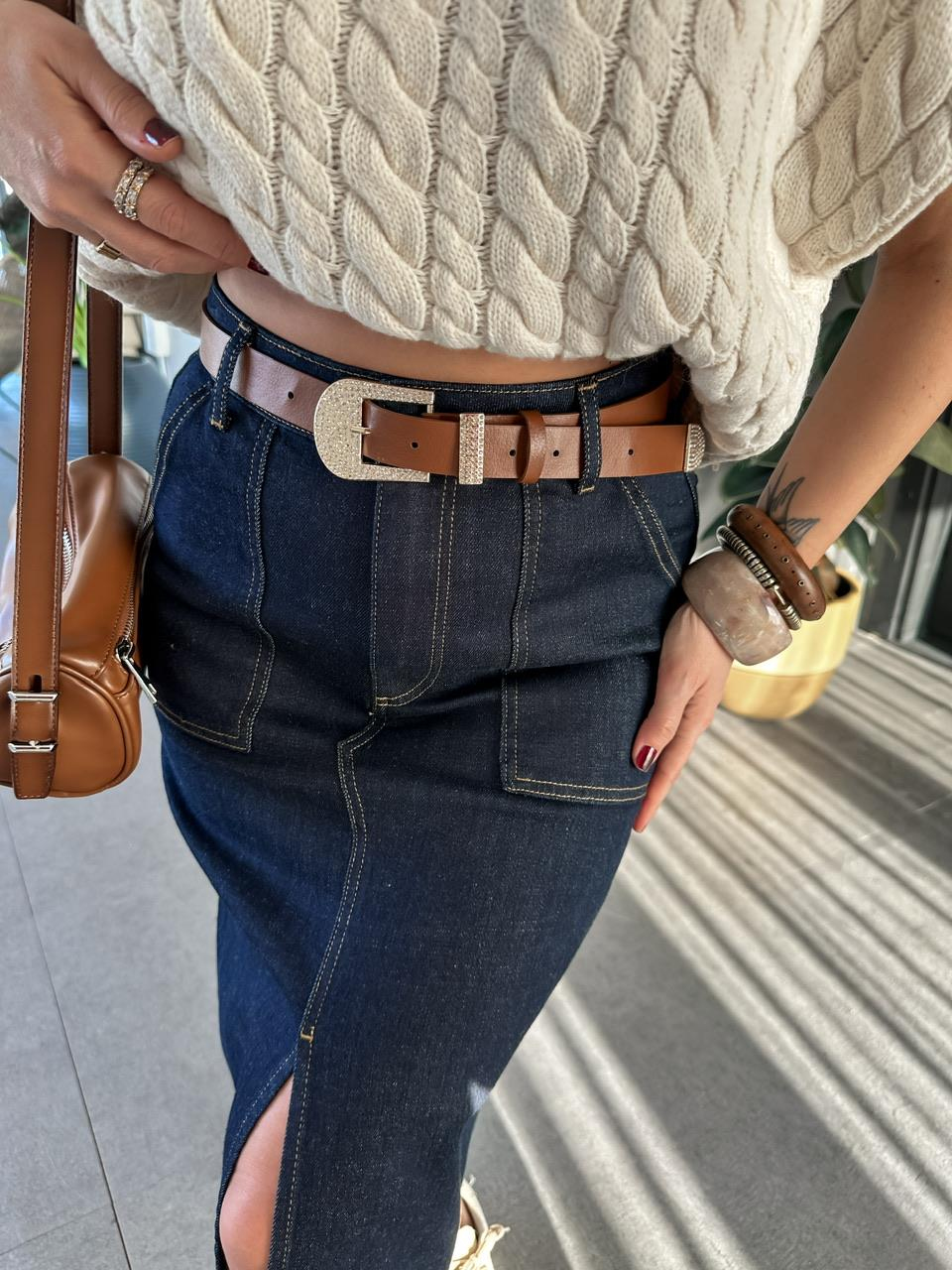 Taba Taşlı Tokalı Kemer