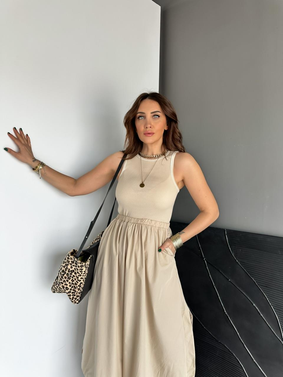 Taş Kaşkorse Poplin Elbise