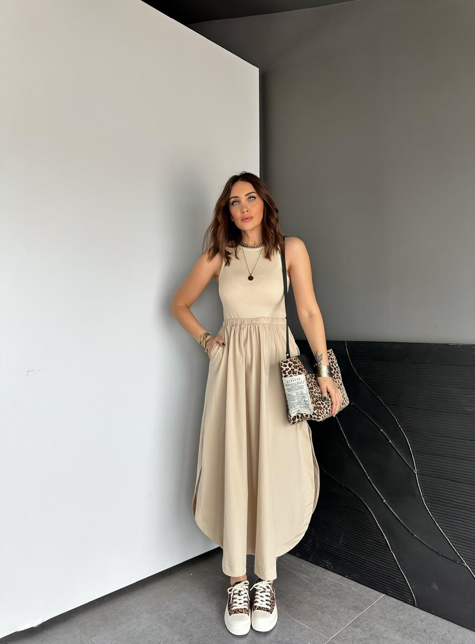 Taş Kaşkorse Poplin Elbise