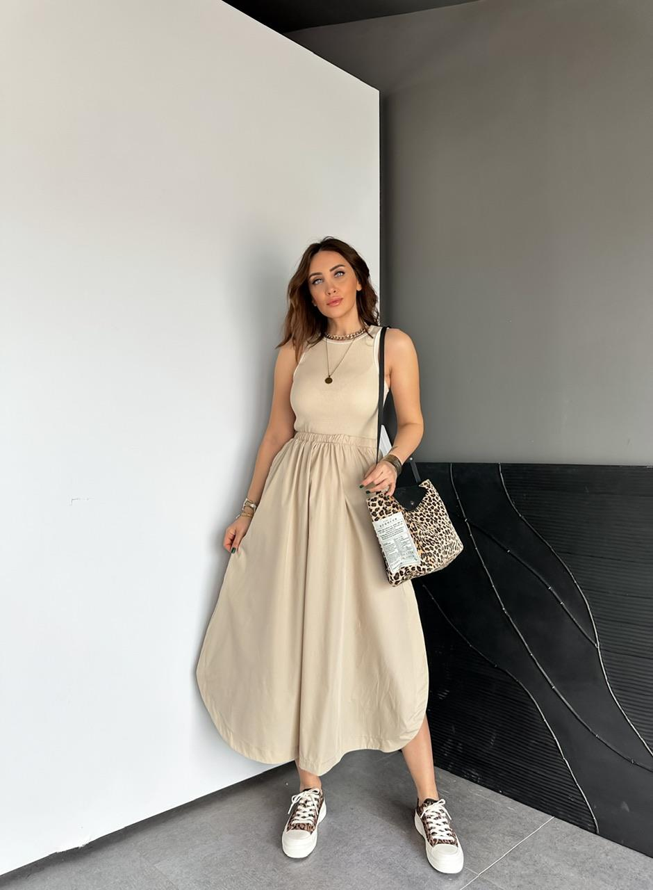 Taş Kaşkorse Poplin Elbise