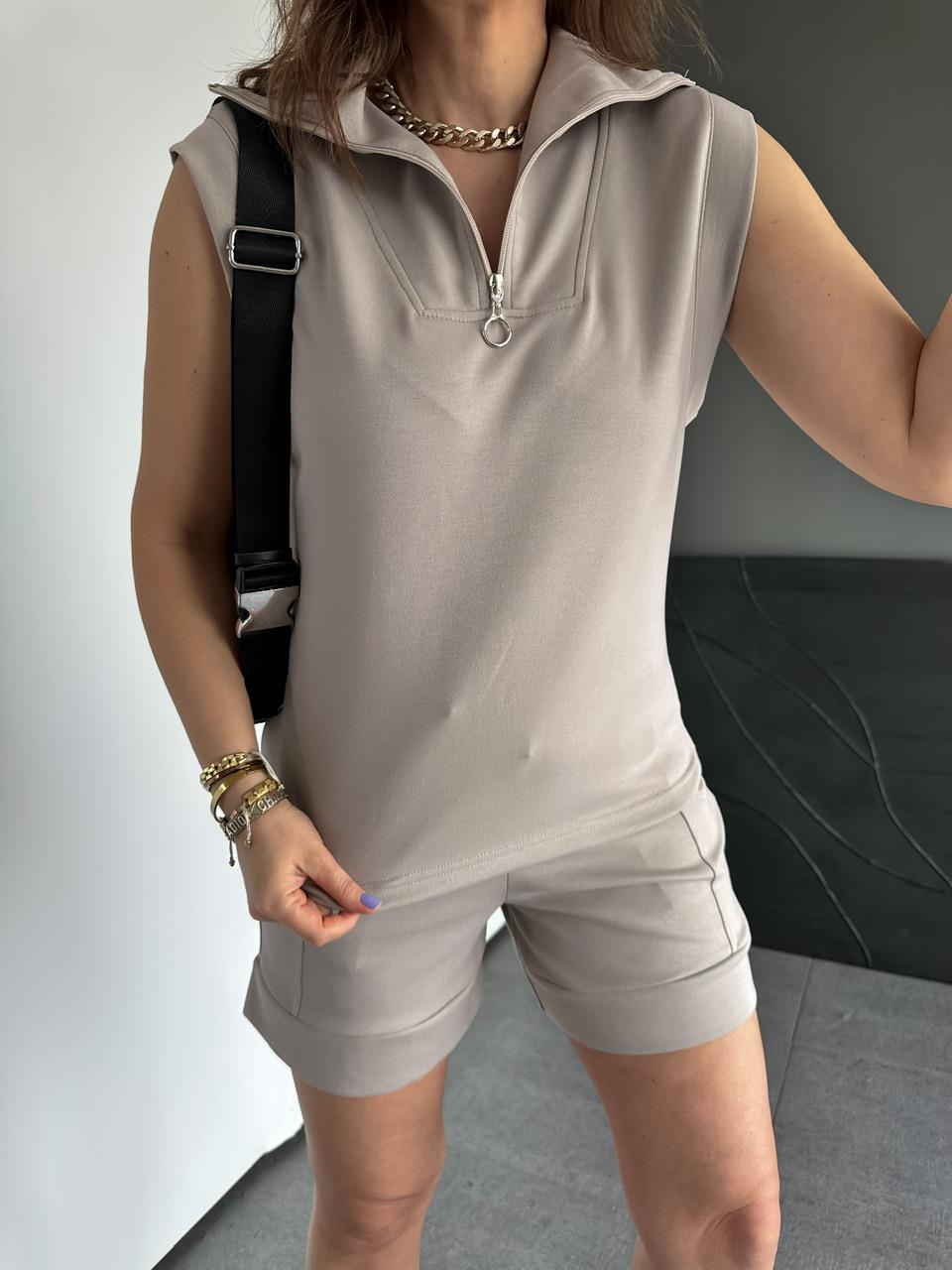 Taş Polo Yaka Şortlu Modal Takım