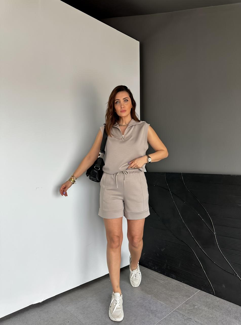 Taş Polo Yaka Şortlu Modal Takım