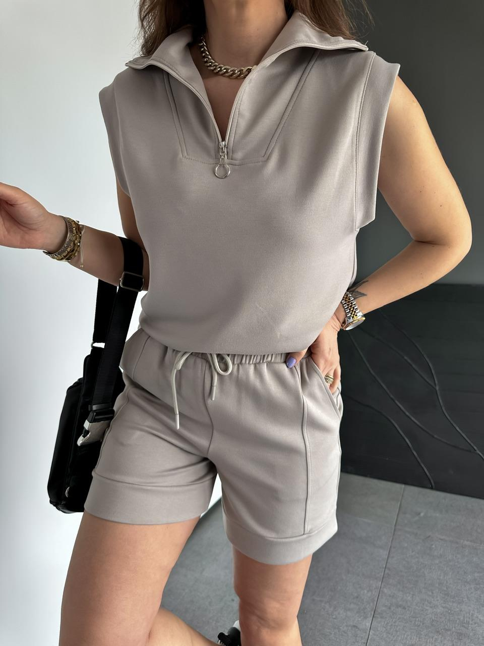 Taş Polo Yaka Şortlu Modal Takım